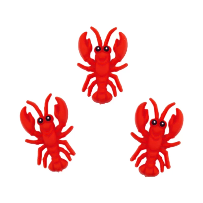 Perles en silicone - 3D - Homard - Rouge feu