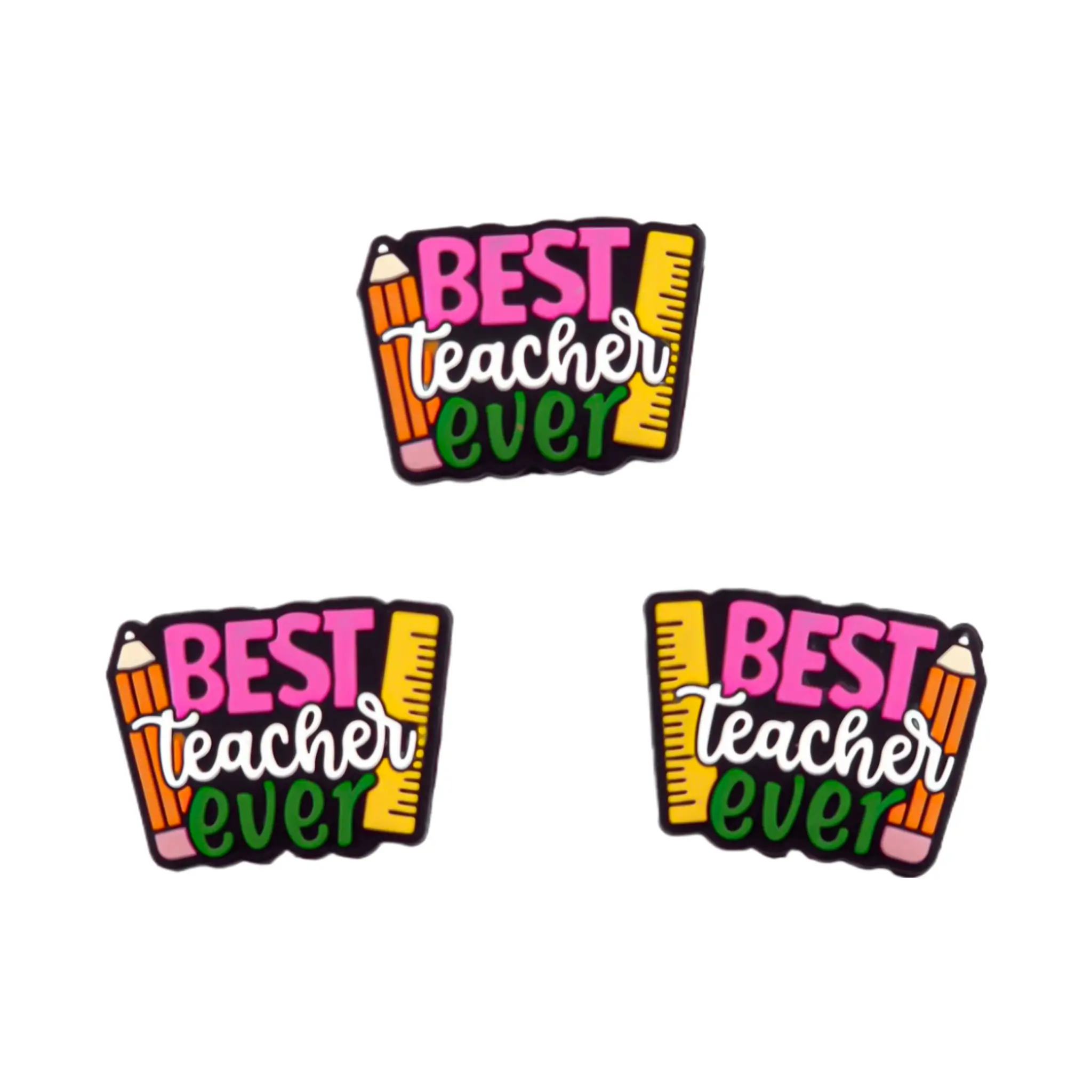 Naamloos-907 Siliconen Kraal - Best Teacher Ever - Afbeelding 1