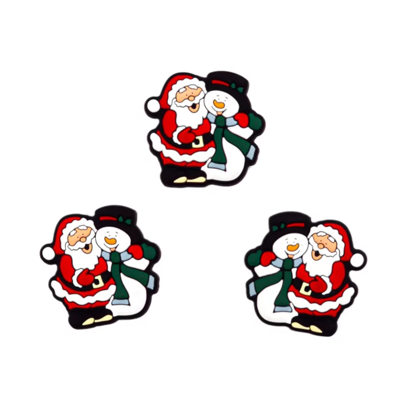 Perle en silicone - Père Noël - Père Noël et bonhomme de neige en peluche