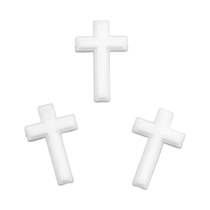 Siliconen kraal - Wit Kruisje