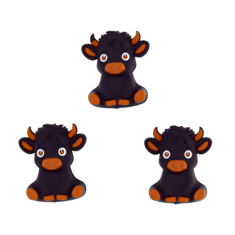 Perle de silicone - 3D - Highlander écossais - Noir