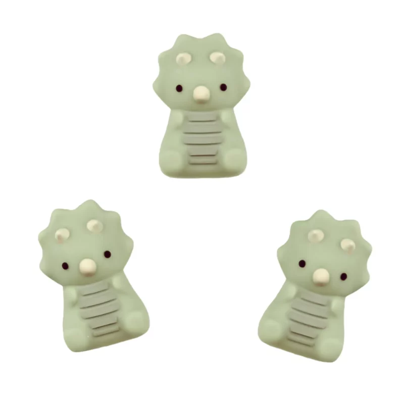 Silikonperlen - Dinosaurier / Triceratops 3D - Pistazie