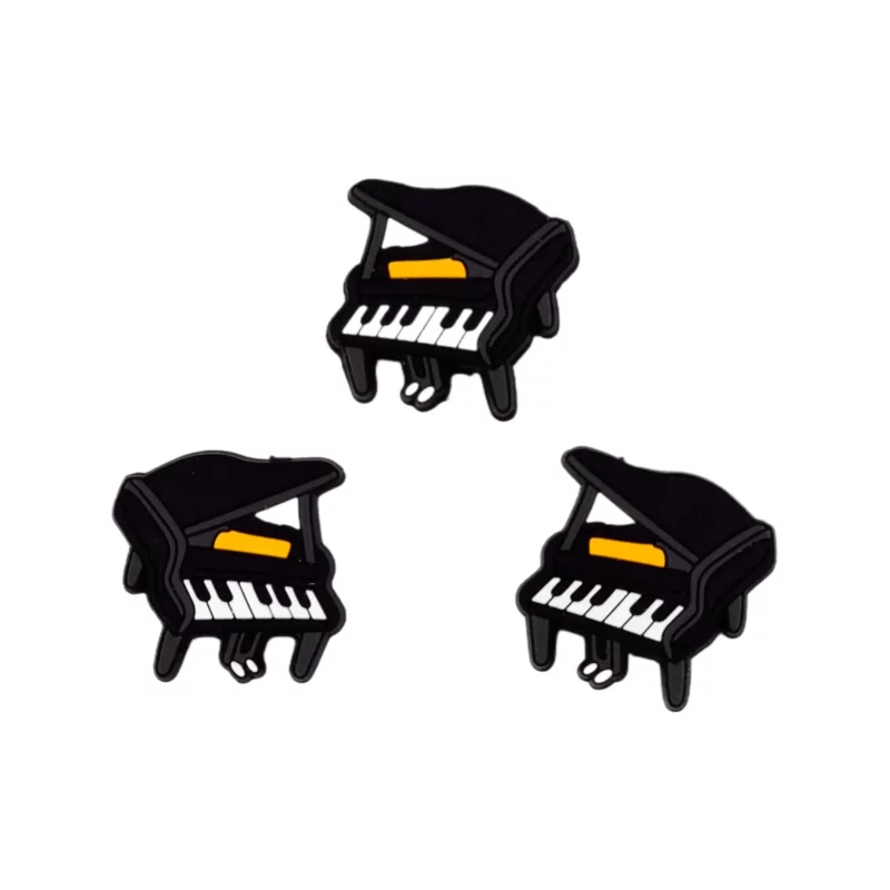 Perles de silicone - Piano - Noir