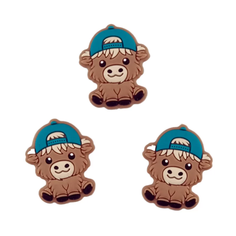 Perle de silicone - Garçon Highlander avec casquette - Sarcelle