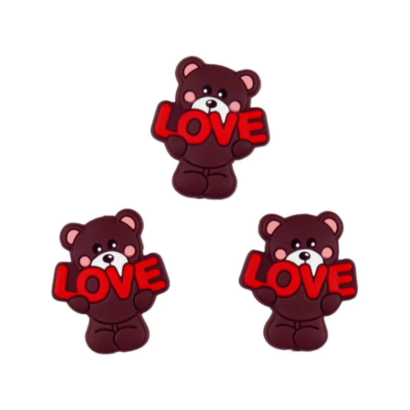 Silikonperle - Liebesbär - Choco