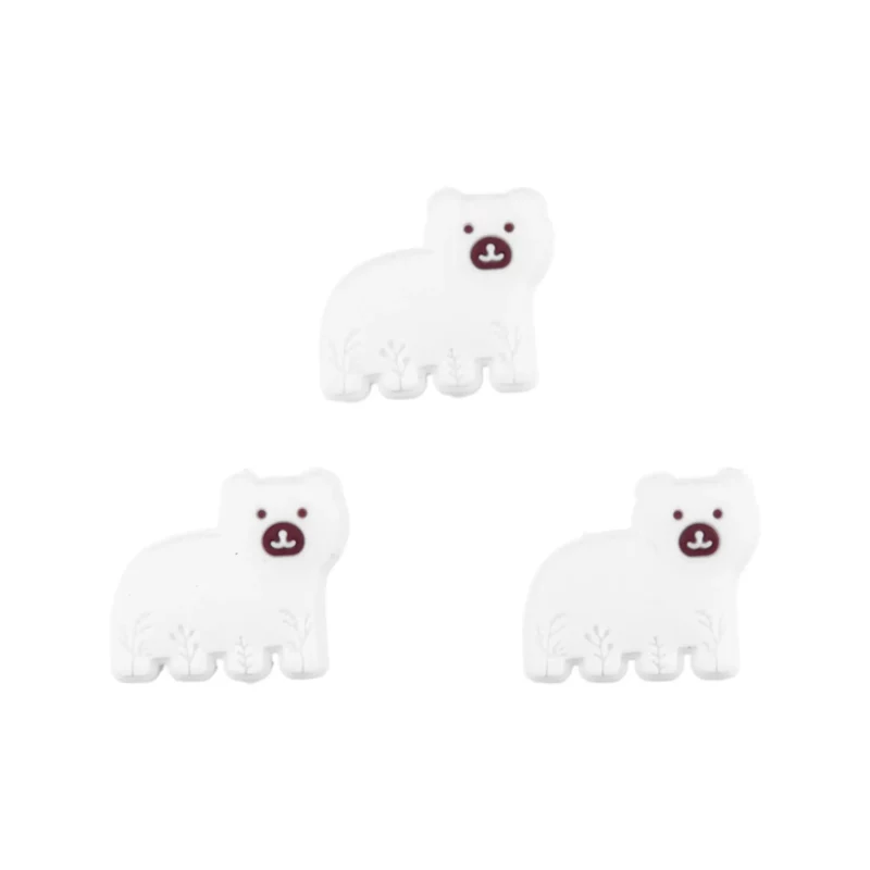 Silikonperle - Eisbär - Weiß
