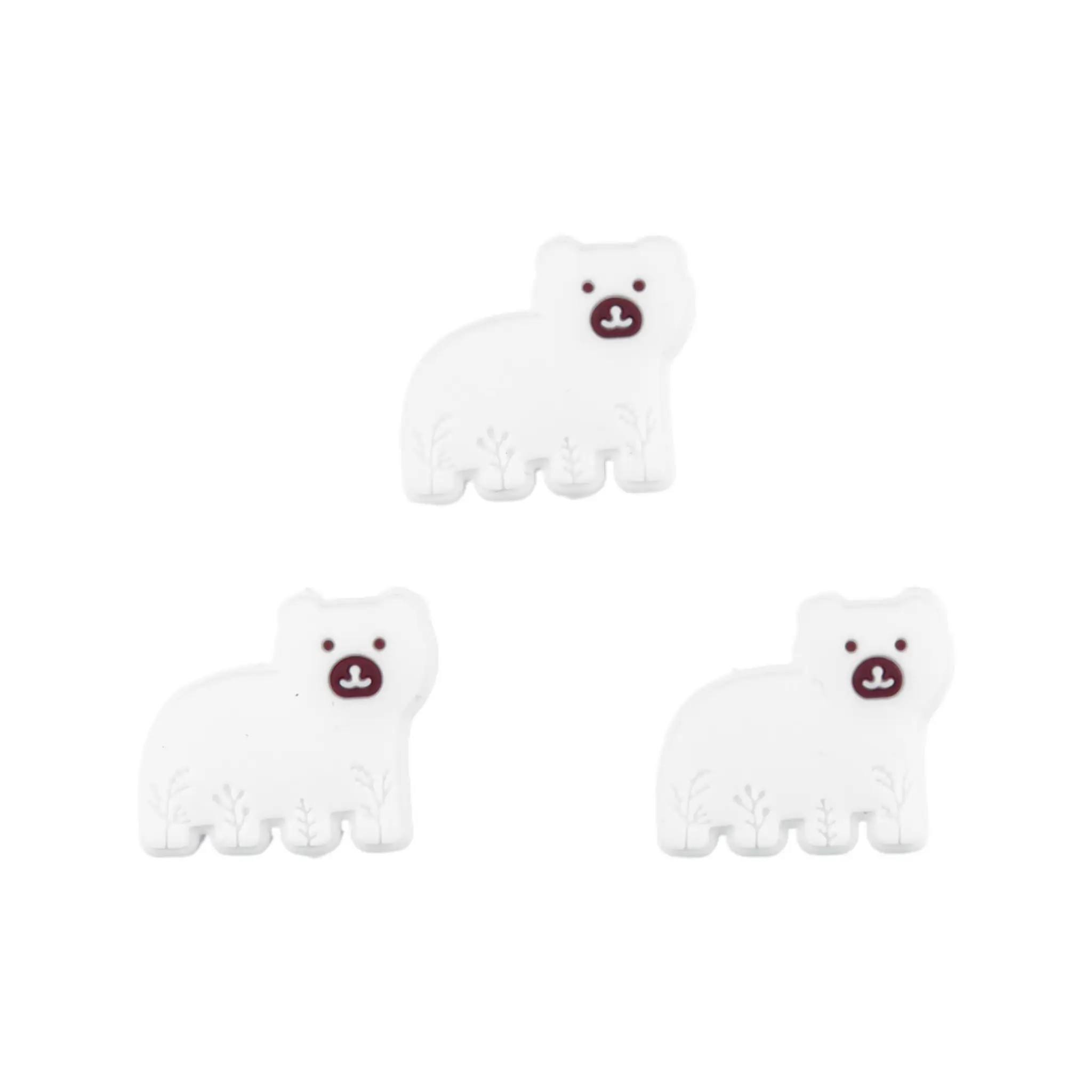 20241102_212322 Perle de silicone - Ours polaire - Blanc – Image 1