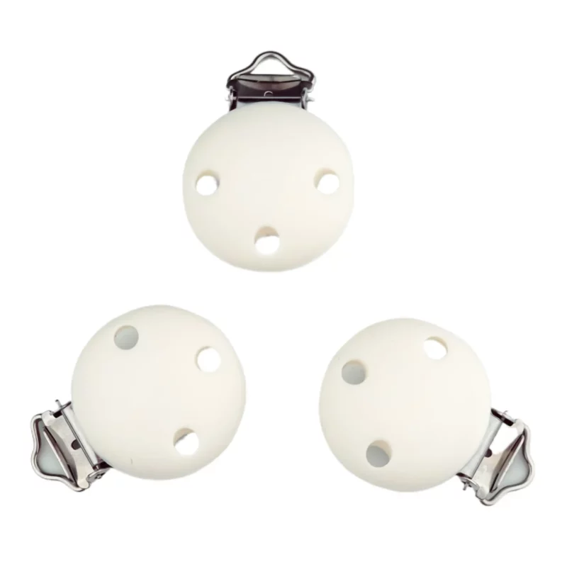 Silikon Schnullerclip - Klein - 30 mm - Kokosnuss