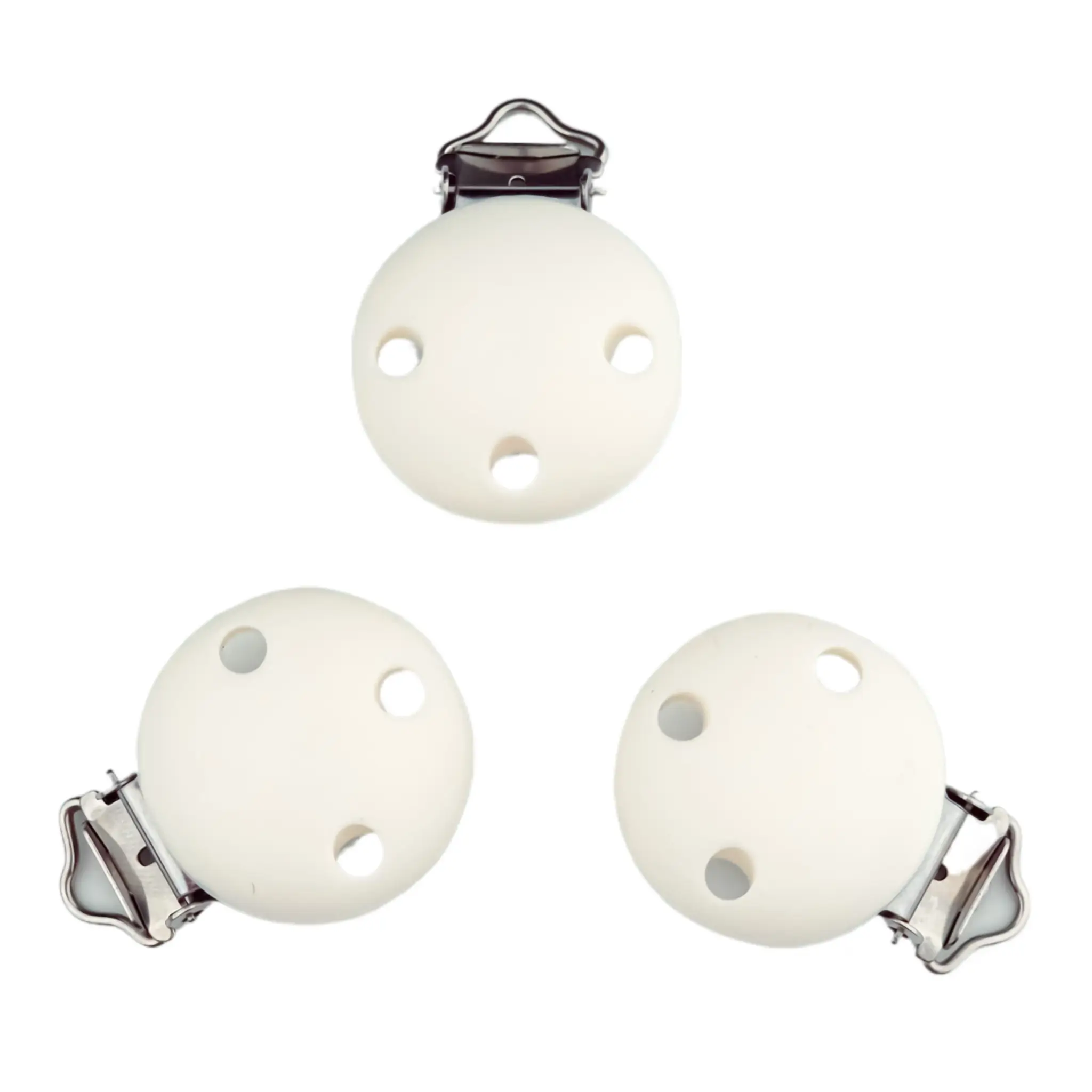 20241103_170424 Silikon Schnullerclip - Klein - 30 mm - Kokosnuss – Bild 1