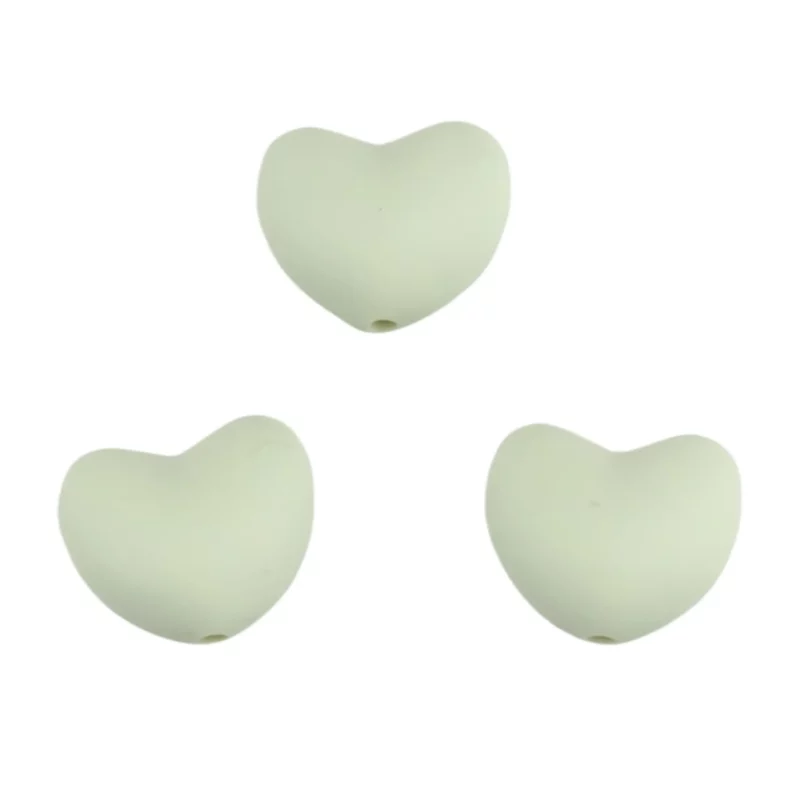 Siliconen kralen - Hart - Aloë