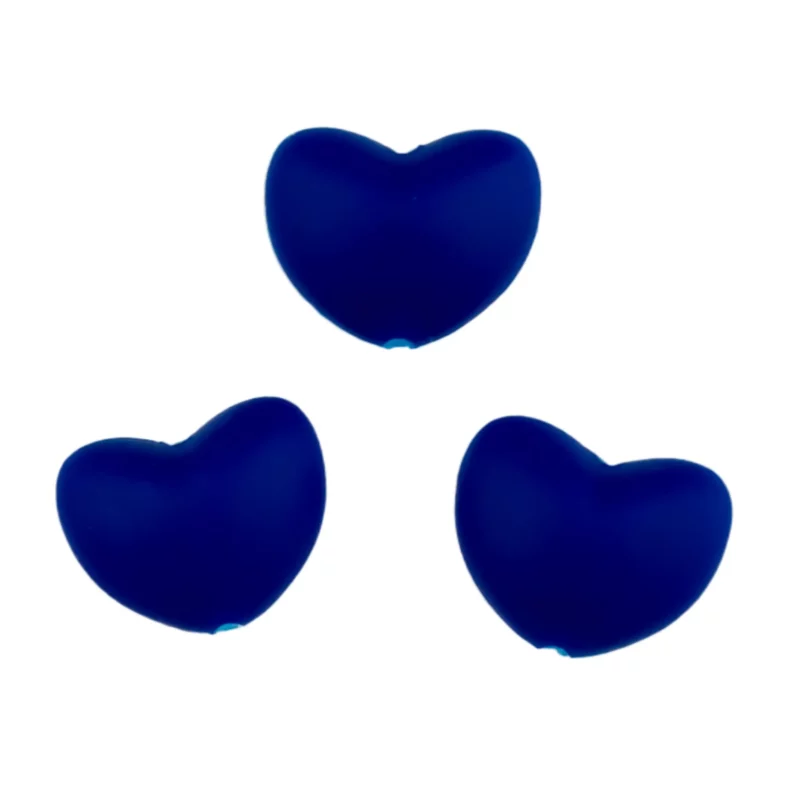 Siliconen kralen - Hart - Konings Blauw