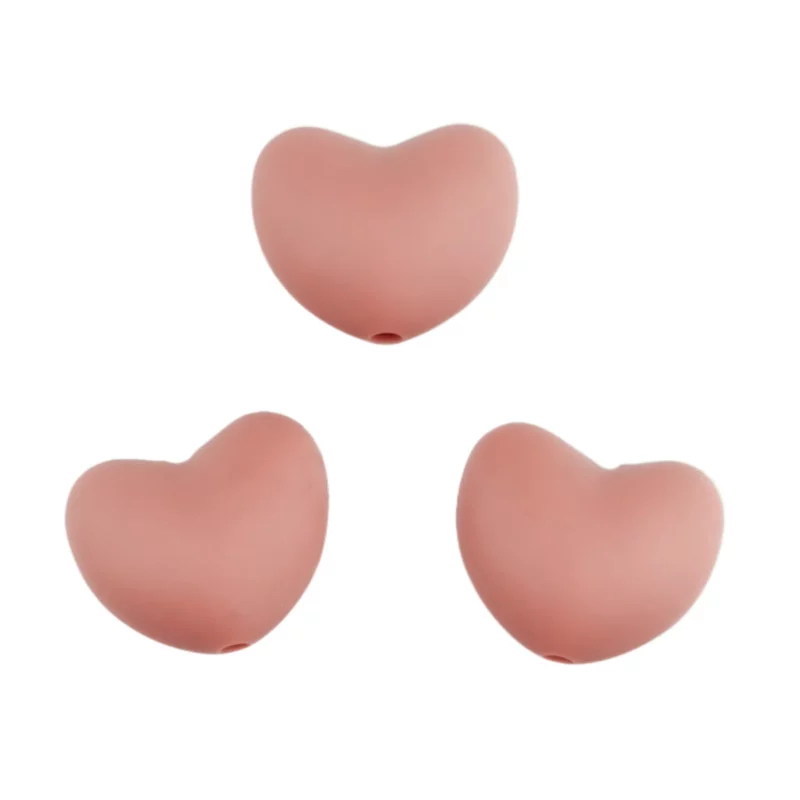 Siliconen kralen - Hart - Rosewood