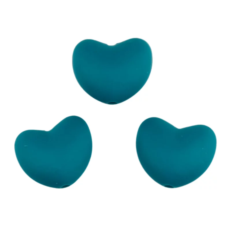 Siliconen kralen - Hart - Fluoriet