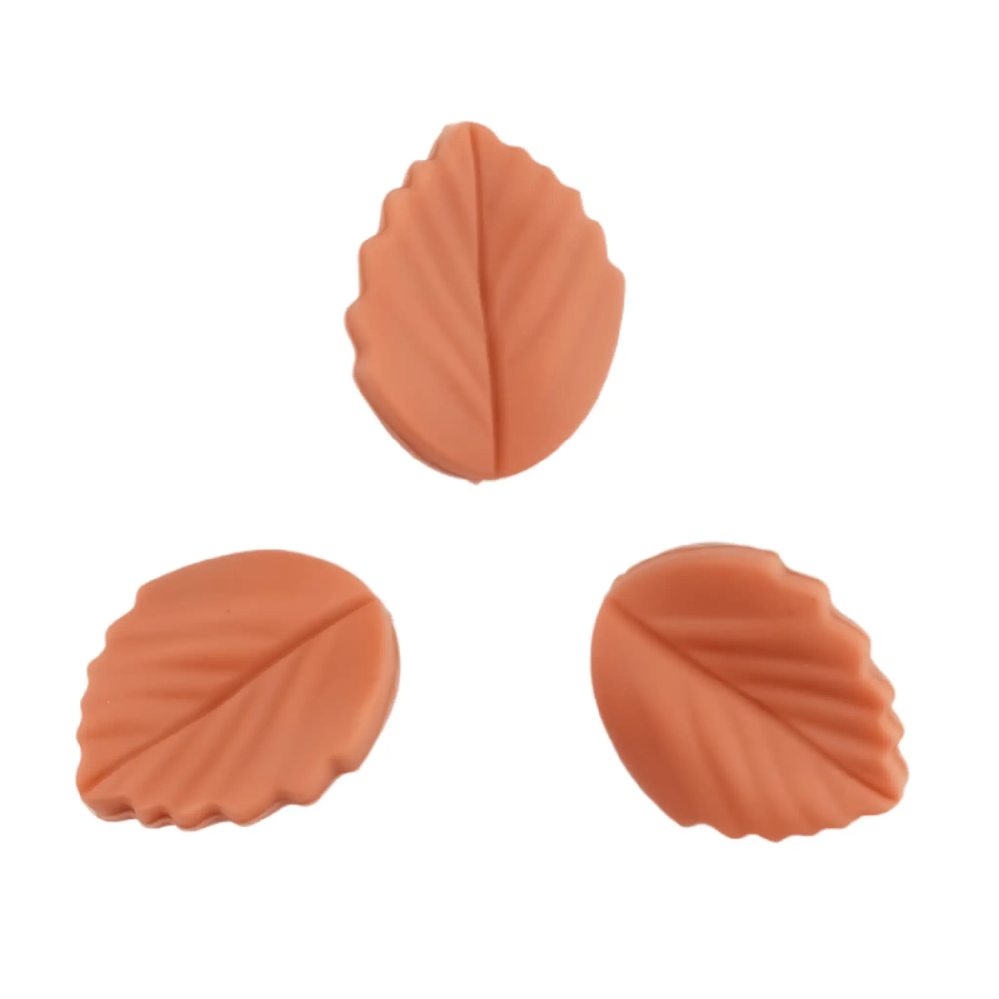 20241103_175120 Perle de silicone - Feuille de hêtre - Terracotta – Image 1