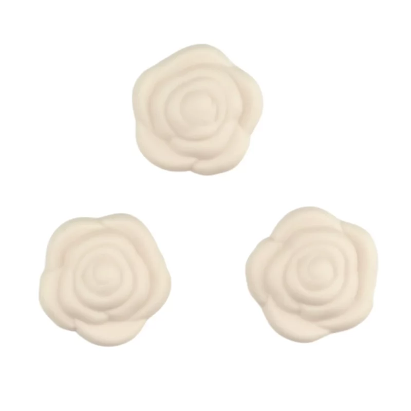 Perles en silicone - Rose - 20 mm - Ivoire