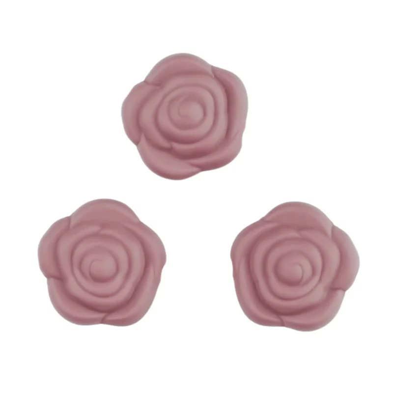 Perles en silicone - Rose - 20 mm - Rose foncé