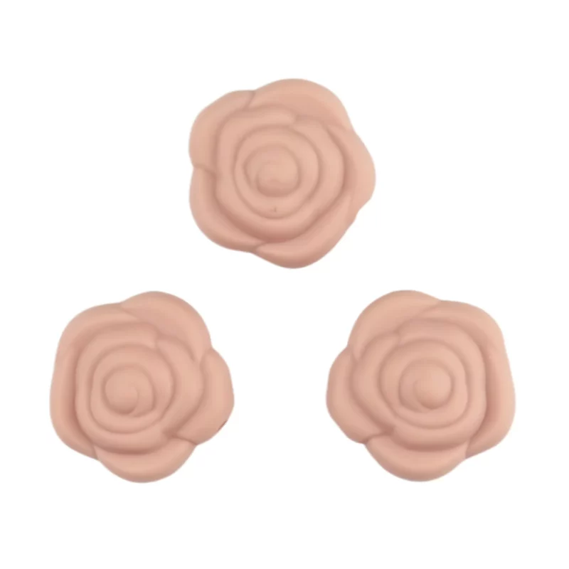 Perles de silicone - Rose - 20 mm - Poudre Nude