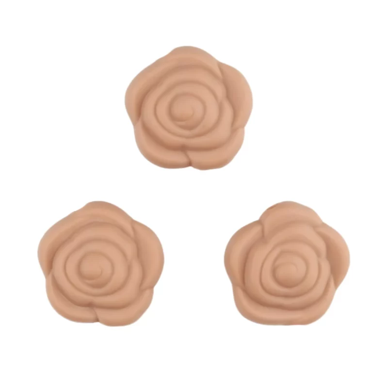 Perles en silicone - Rose - 20 mm - Latte