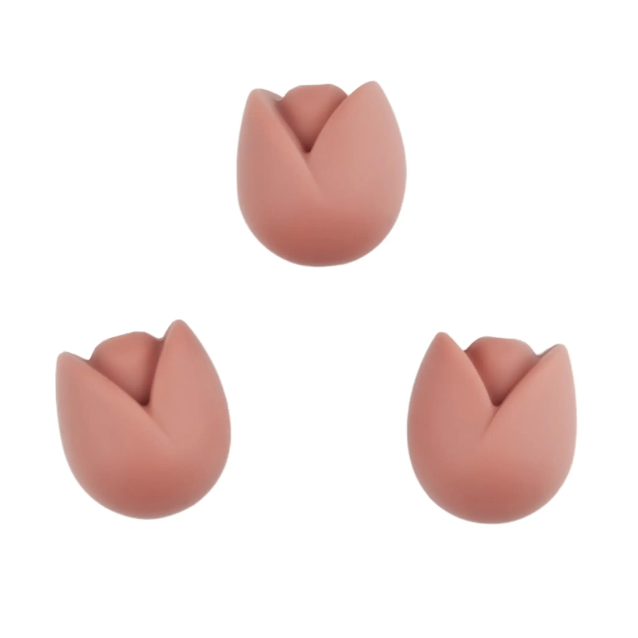 20241103_175847 Silikonperle - Blume/Tulpe - Palisanderholz – Bild 1
