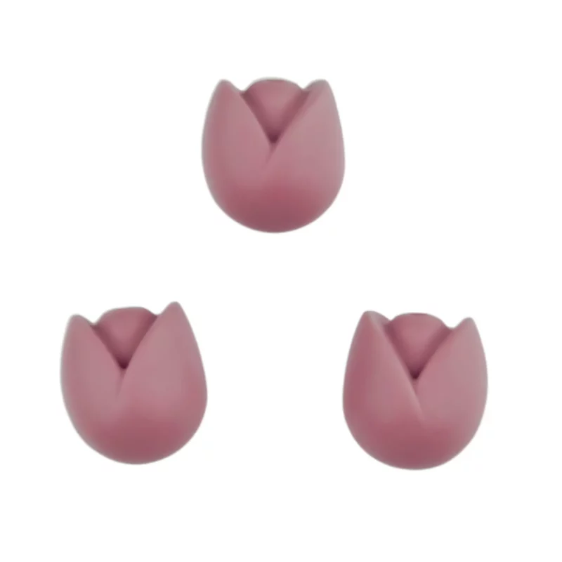 Silikonperle - Blume/Tulpe - Dunkelrosa