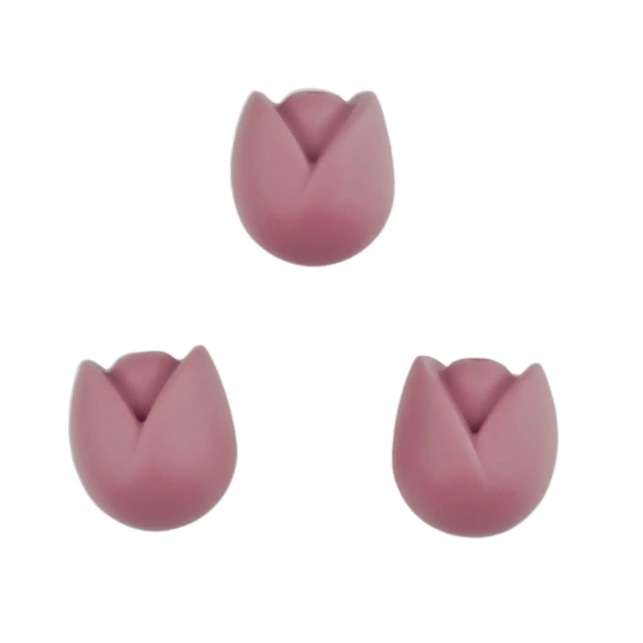 20241103_175949 Siliconen Kraal - Bloemetje/Tulp - Dark Rose - Afbeelding 1
