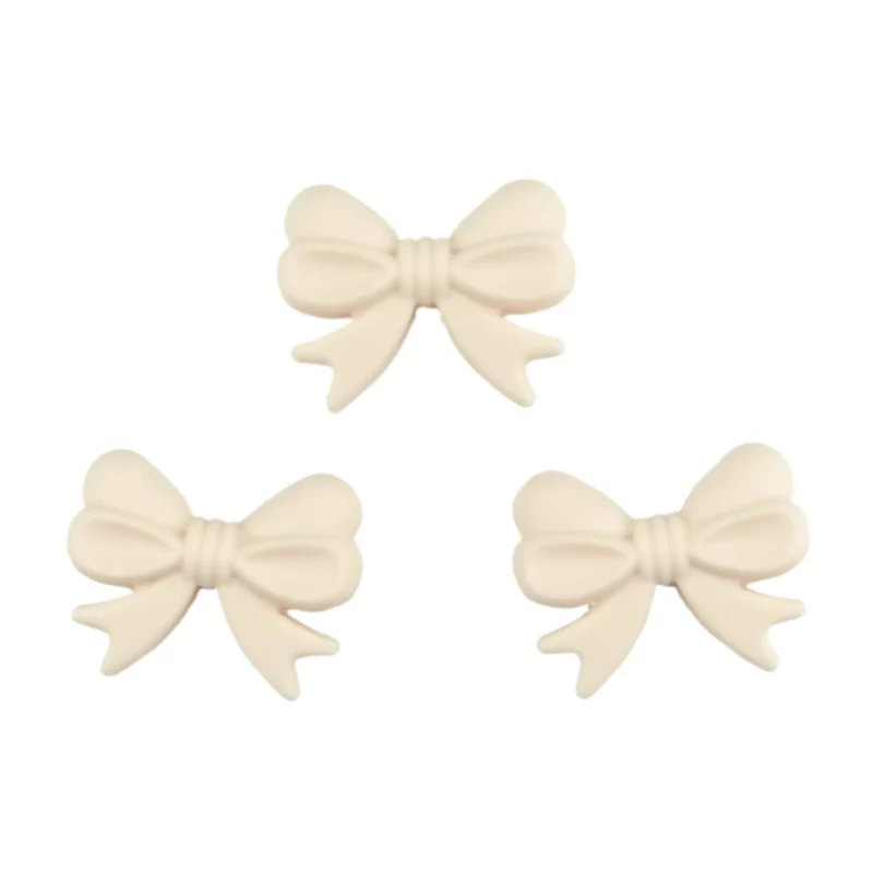 Silikonperlen - Schleife - Vertikale Bohrung - Elfenbein