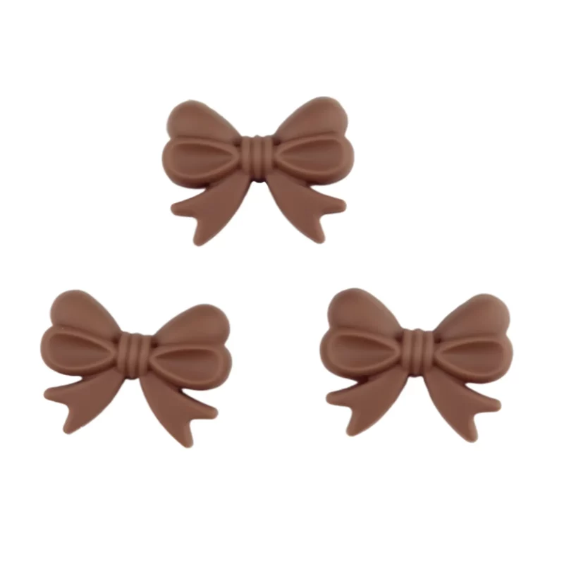 Silikonperlen - Schleife - Vertikale Bohrung - Brownie