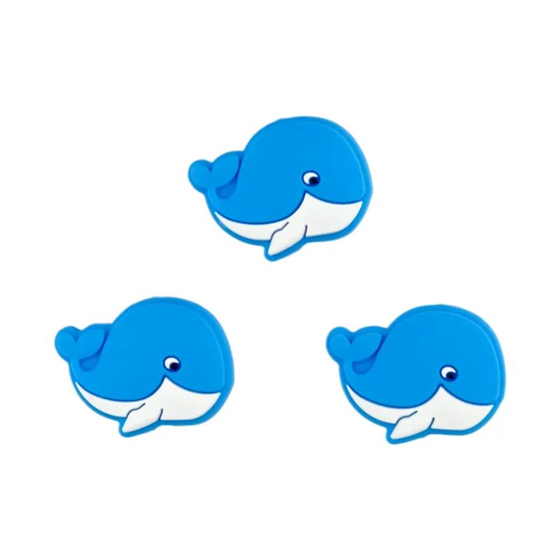 Perle de silicone - Baleine - Bleu ciel