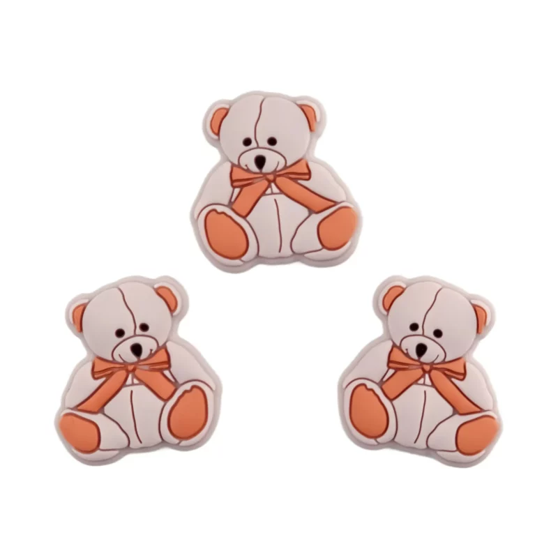 Perle de silicone - Ourson - Rose champagne