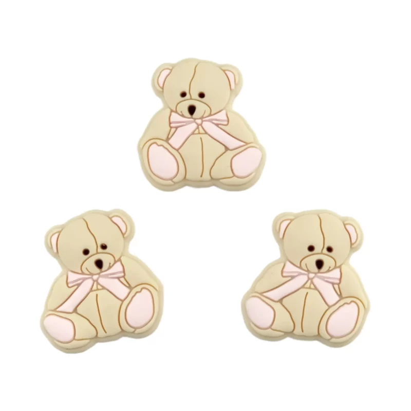 Perle de silicone - Ourson - Old Lace