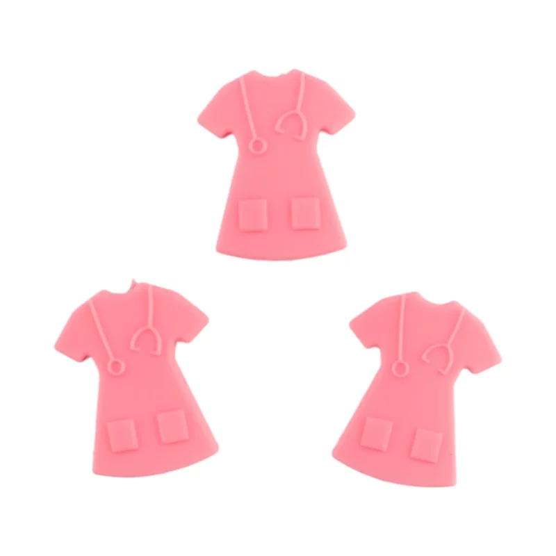 Silikonperlen - Krankenschwestern - Uniform Klein Puderrosa