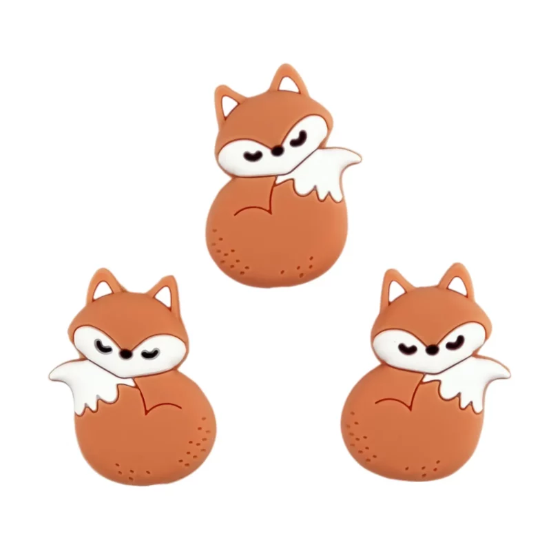 Silikonperlen - Schlafender Fuchs - Terracotta