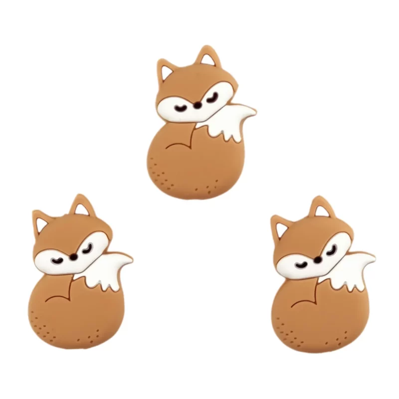 Silikonperlen - Schlafender Fuchs - Karamell