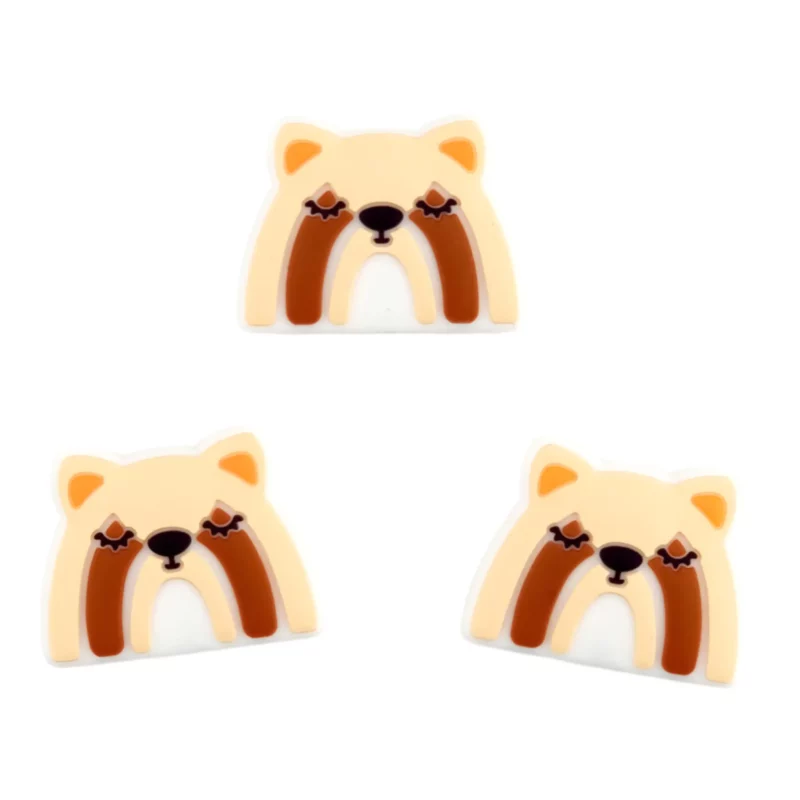 Perle de silicone - Raton laveur arc-en-ciel