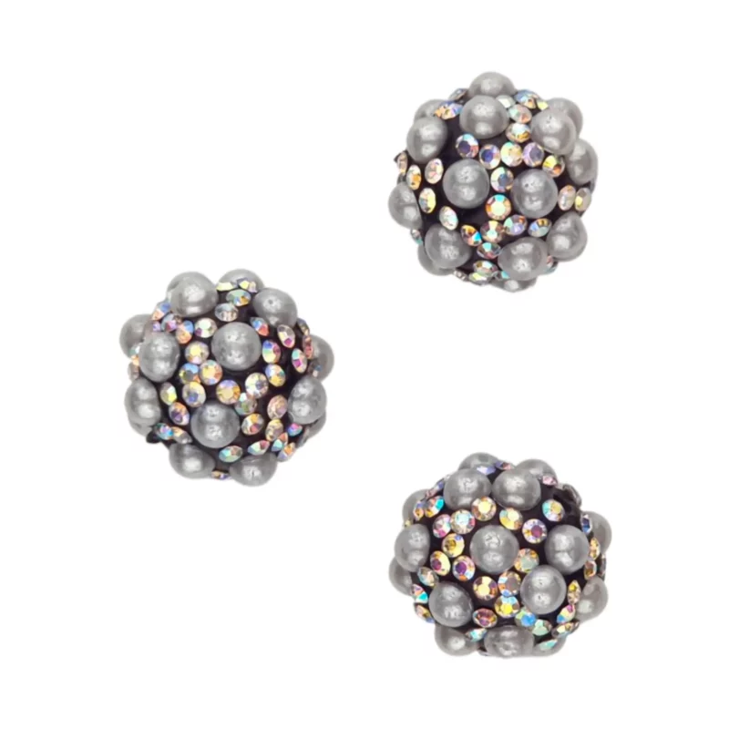 Acryl kraal - 16 mm - Met Parels Zwart