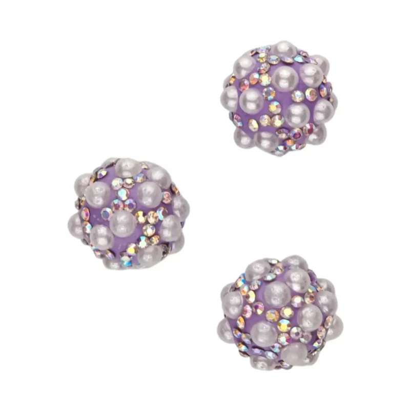 Acryl kraal - 16 mm - Met Parels Poeder Lila