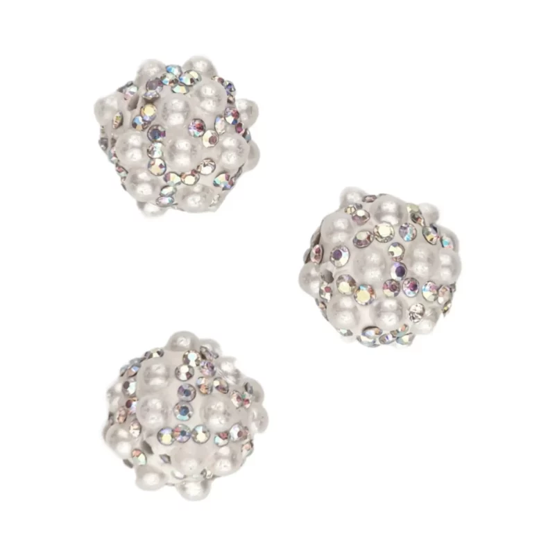 Acryl kraal - 16 mm - Met Parels Wit