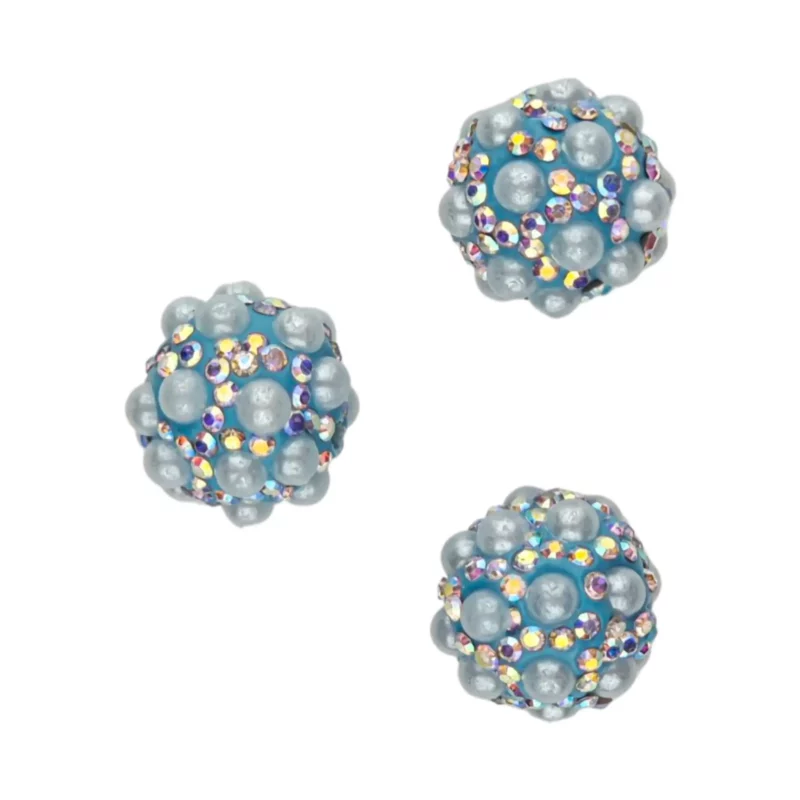 Acryl kraal - 16 mm - Met Parels Hemels Blauw