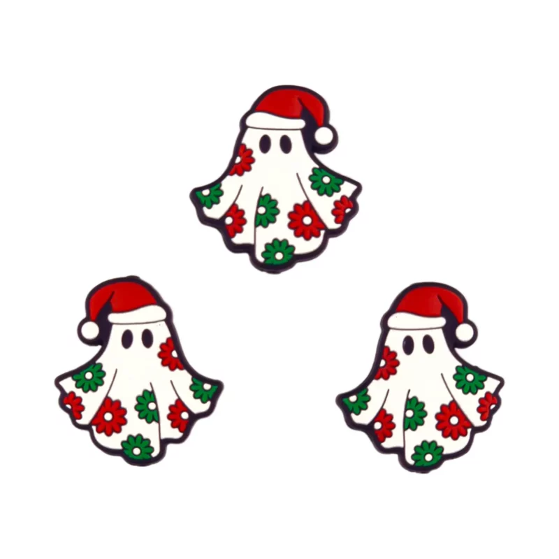 Siliconen Kraal - Kerstspook - Wit met versiering