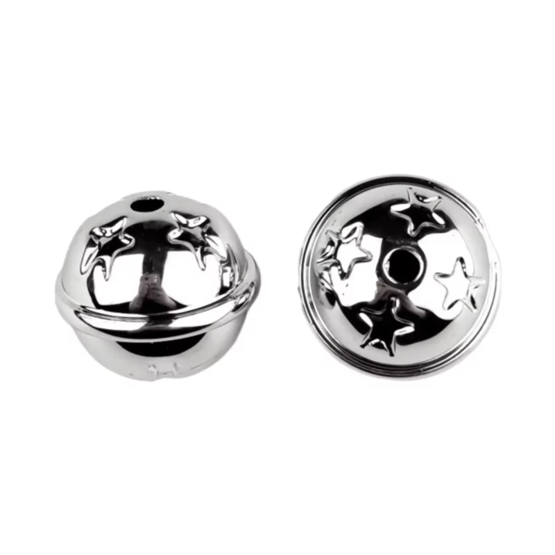 Perle acrylique - Cloche décorative de Noël enfilable - Argent