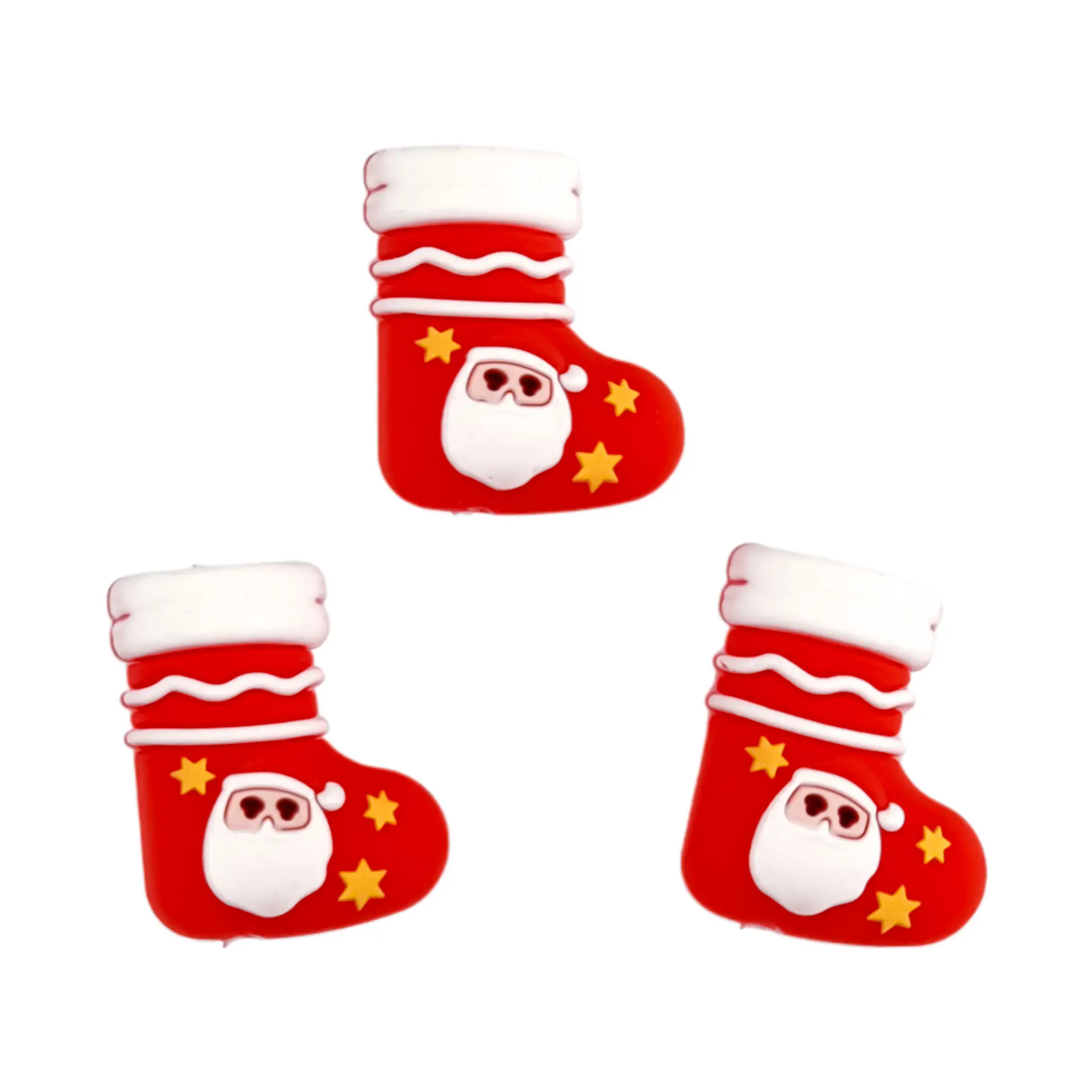 20241114_215549 Perle de silicone - 3D - Chaussette de Noël - Rouge – Image 1