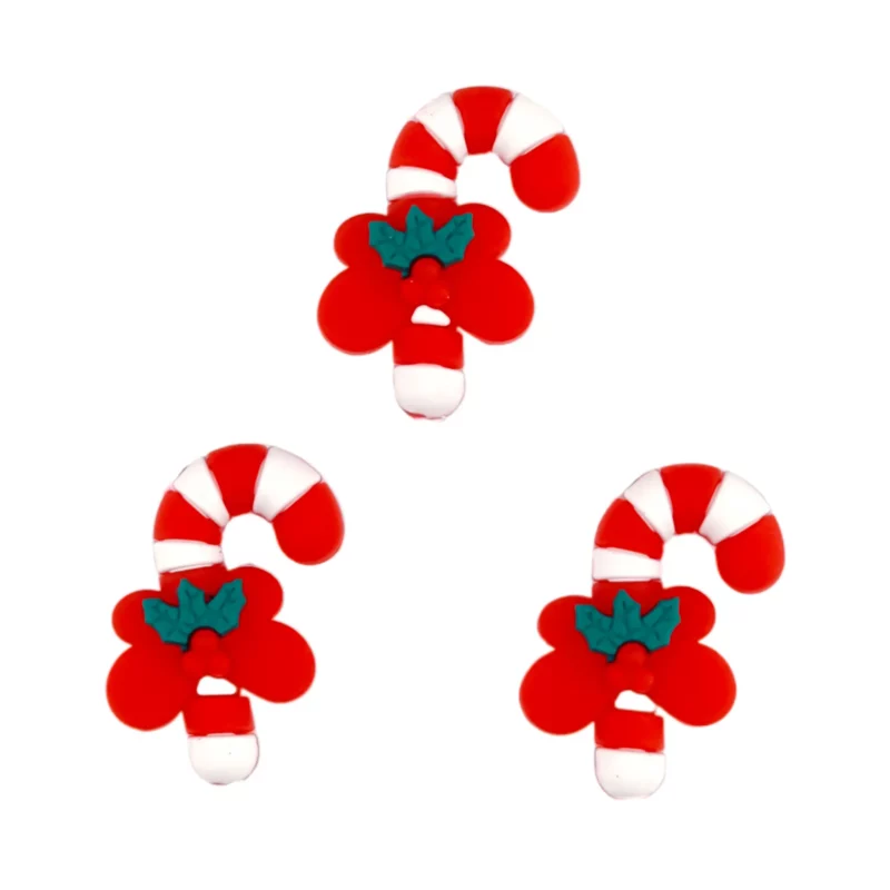 Perle de silicone - 3D - Canne à sucre - Rouge