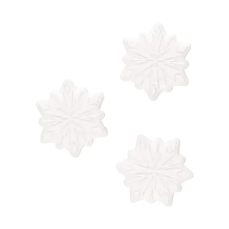 Perle de silicone - Flocon de neige - Blanc