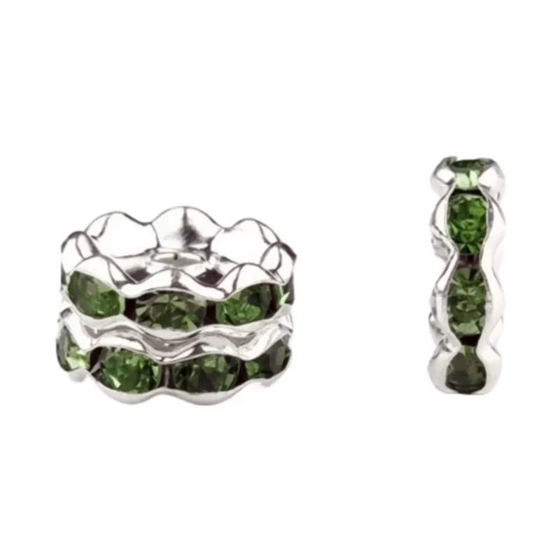 Tussenschijfje Wave met steentjes - Groen