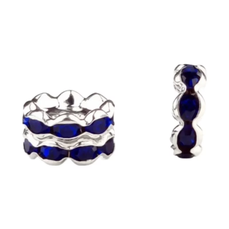 Tussenschijfje Wave met steentjes - Koningsblauw