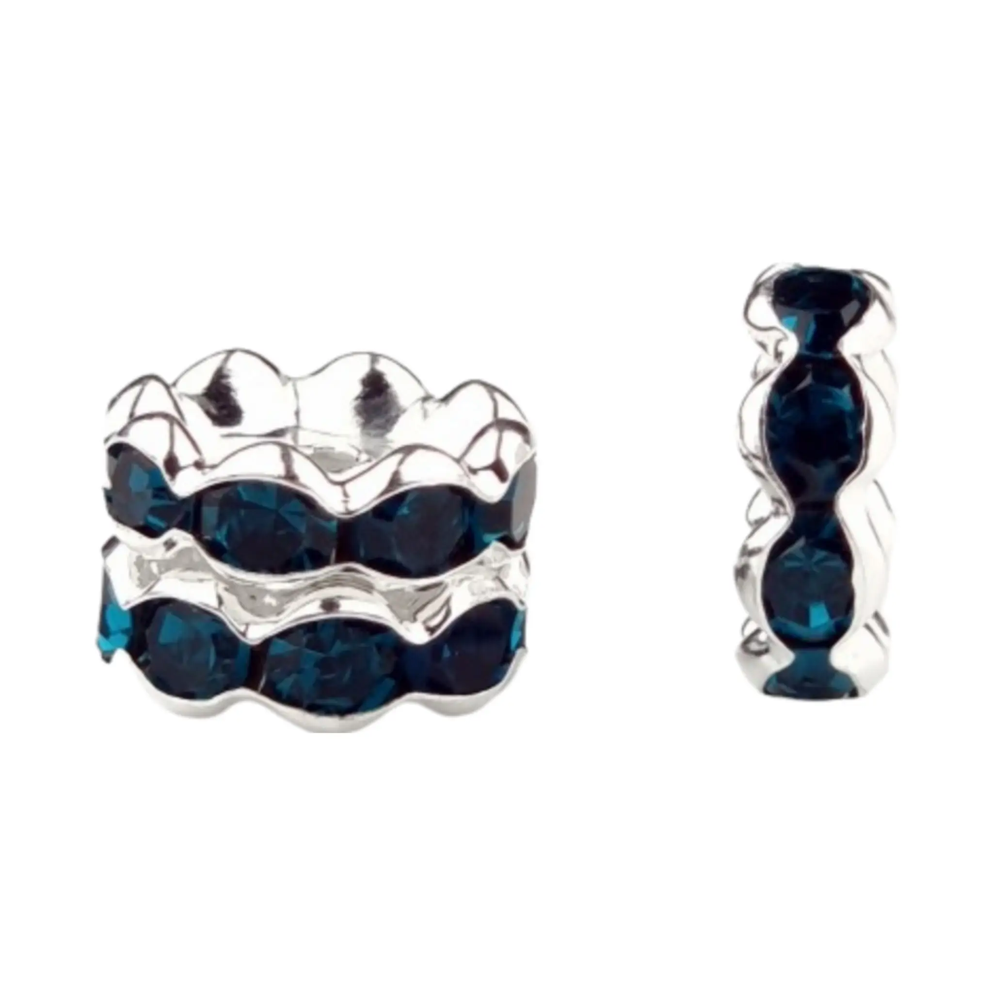 20241119_102218 Tussenschijfje Wave met steentjes - Teal - Afbeelding 1