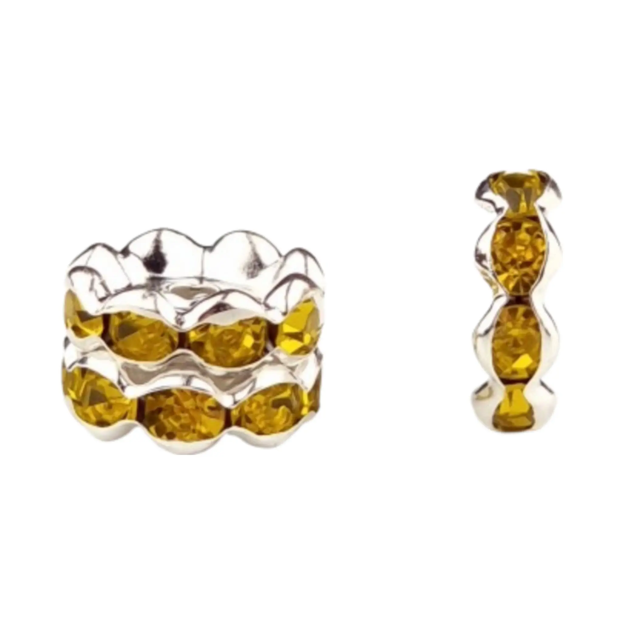 20241119_102331 Tussenschijfje Wave met steentjes - Geel - Afbeelding 1