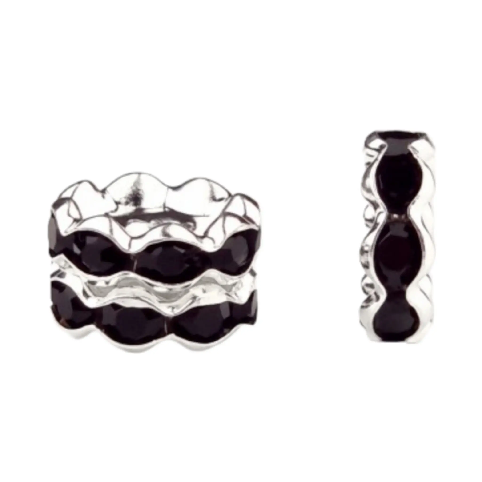 20241119_102417(0) Tussenschijfje Wave met steentjes - Zwart - Afbeelding 1