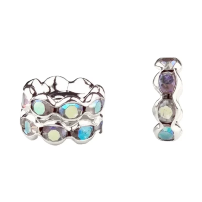 Tussenschijfje Wave met steentjes - Parelmoer