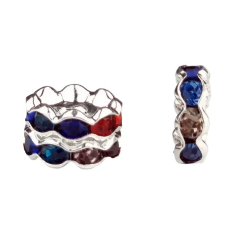 Tussenschijfje Wave met steentjes - Rainbow